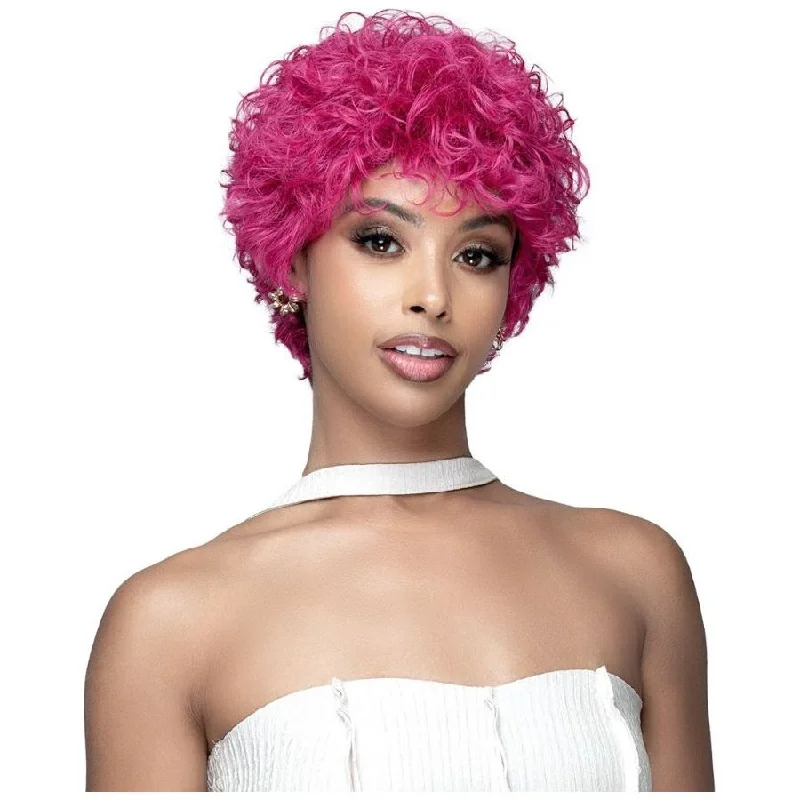 Colored wig in a vibrant pink color for a bold and eye - catching lookBobbi Boss Stunna Series 100% Unprocessed Human Hair Wig - MH1413 Bernice