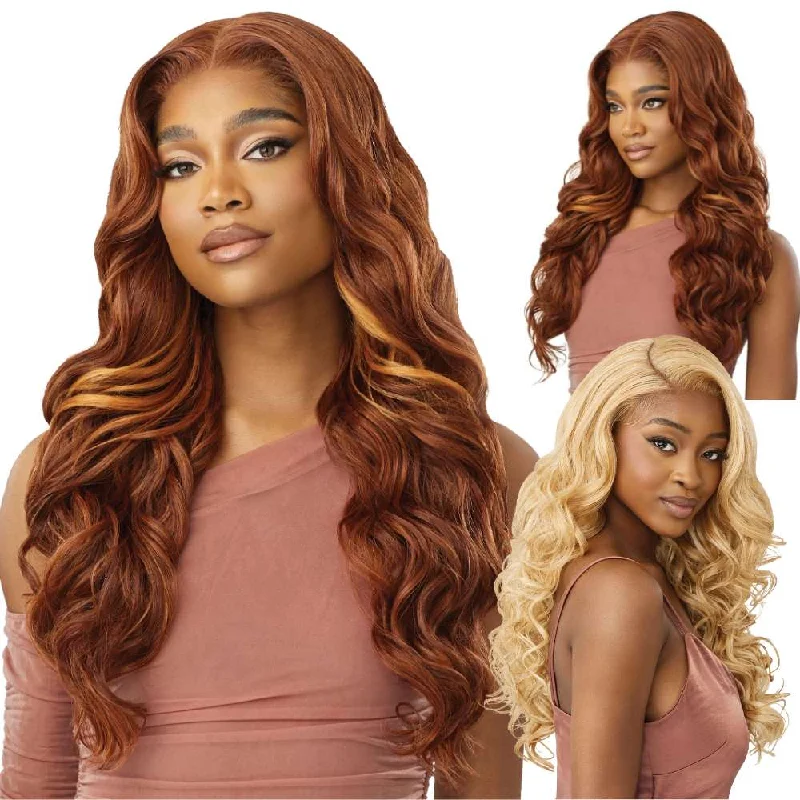 Colored wig in a vibrant pink color for a bold and eye - catching lookOutre 5x5 HD Lace Closure Wig - HHB-Glam Curls 24"