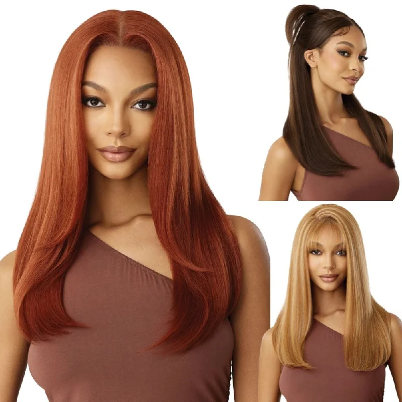 Colored wig with a red - orange hue for a warm and energetic lookOutre 5x5 HD Lace Closure Wig - HHB-Natural Yaki 22"