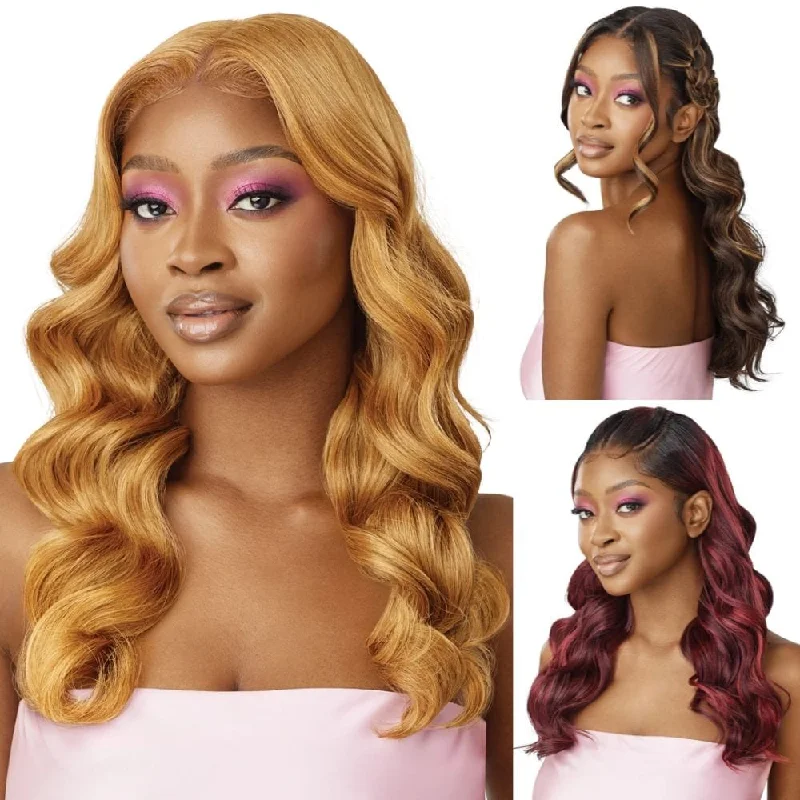 Colored wig with a wavy texture for a beachy and fun lookOutre Airtied 13x6 HD Lace Frontal Wig - HHB-Natural Body Wave 22"