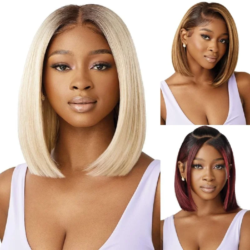 Colored wig with a straight texture for a sleek and minimalist lookOutre Airtied 13x6 HD Lace Frontal Wig - HHB-Natural Yaki 12"