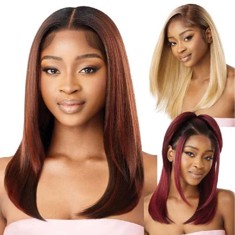 Colored wig with a purple - violet shade for a regal and elegant lookOutre Airtied 13x6 HD Lace Frontal Wig - HHB-Sleek Yaki 20"