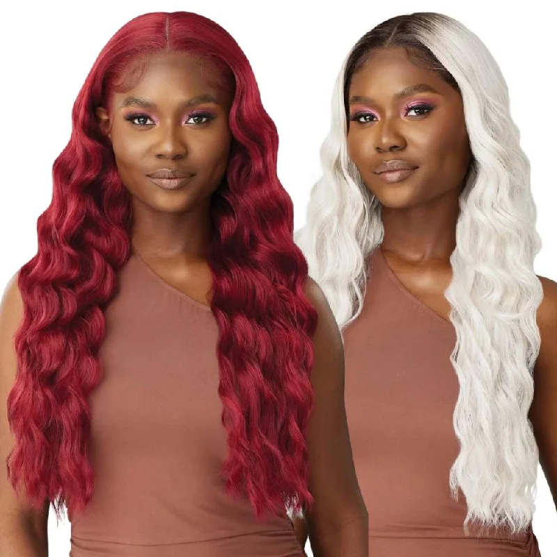 Colored wig with a 150 - density for a full and thick appearanceOutre Melted Hairline Synthetic Lace Front Wig - Joss