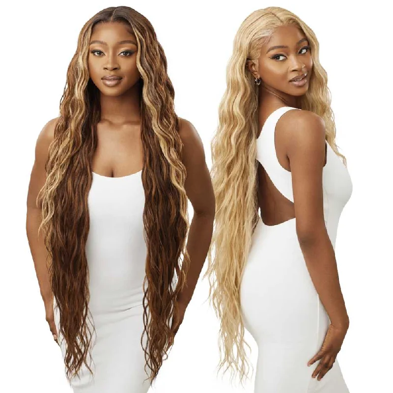 Colored wig with a pre - bleached knot for a natural - looking scalpOutre Melted Hairline Synthetic Lace Front Wig - Lorenza