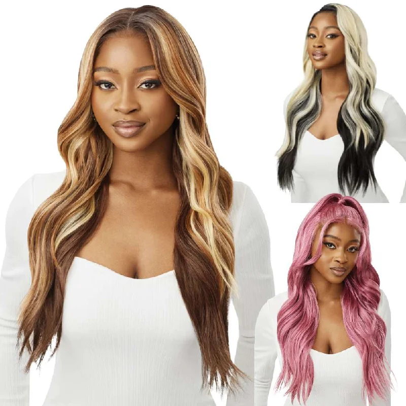 Colored wig with a natural - looking root for a more realistic lookOutre Perfect Hairline 13X6 Synthetic Lace Frontal Wig - Lorena