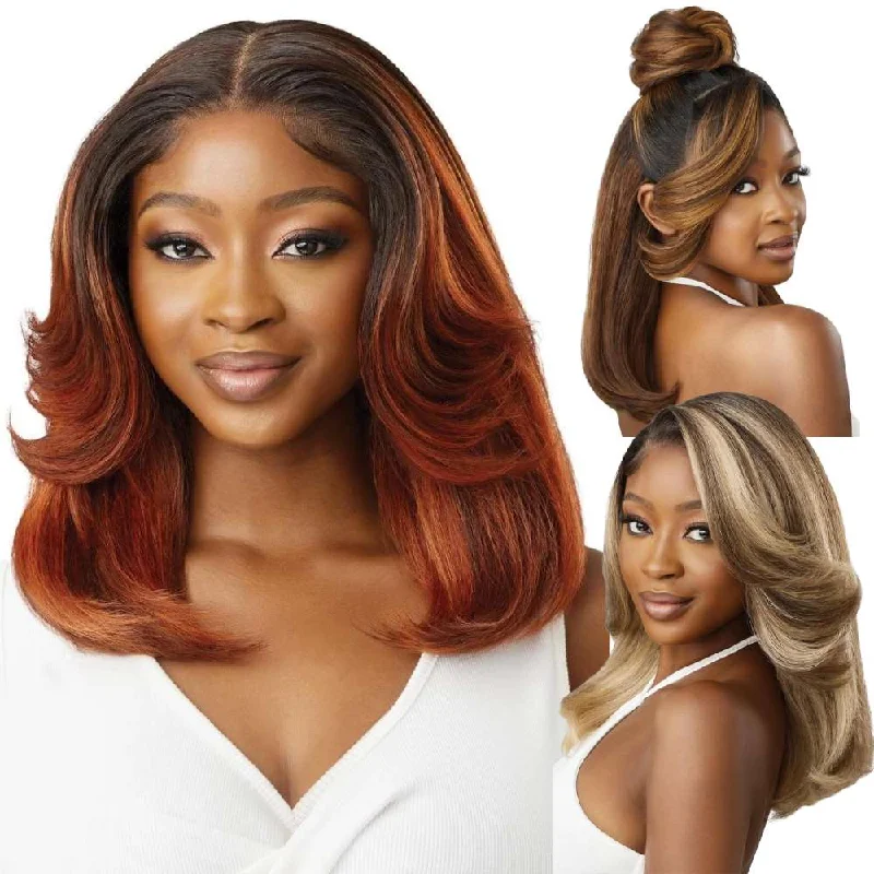 Colored wig with a side - part for a more flattering appearanceOutre Perfect Hairline 13x6 Lace Frontal Wig - Leomie