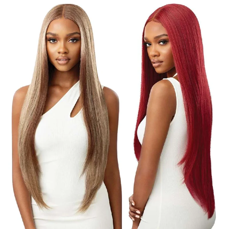 Colored wig with a wispy fringe for a soft and feminine lookOutre SleekLay Part Lace Front Wig - Elmirah 34"