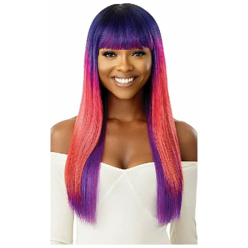 Colored wig with a blue - green ombre effect for a unique and trendy appearanceOutre WIGPOP Colorplay Synthetic Wig - Virgo (613 only)