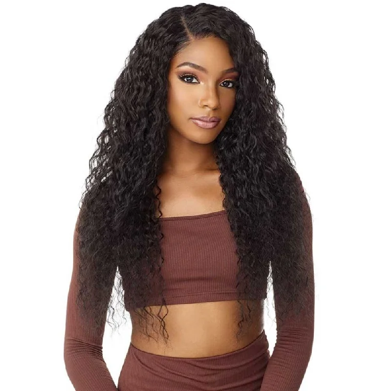 Colored wig with a blue - green ombre effect for a unique and trendy appearanceSensationnel Cloud 9 What Lace 13x6 Lace Frontal Wig - Ezra 28"