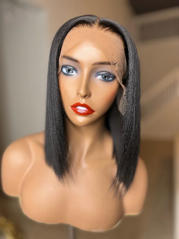 Lace wig with a silk - base cap for a comfortable and smooth feelEBONY