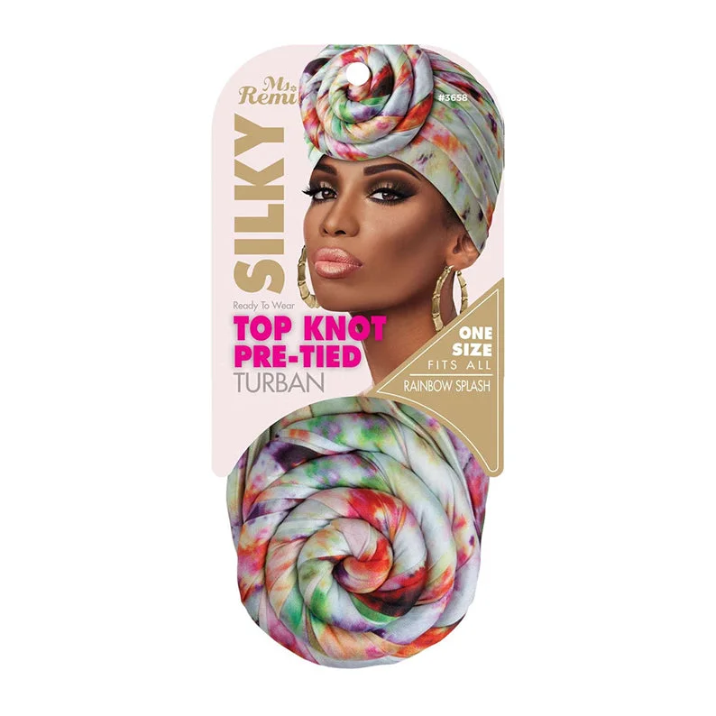 Lace wig with a side - swept bang for a sophisticated lookANNIE #03658 MS. REMI Silky Top Knot Pre-Tied Turban [ASSORTED COLOR]