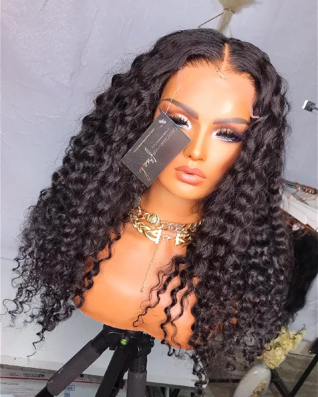 Lace wig with a 13x4 lace frontal for a wide - parting areaDiamond Glueless Lace Wig RTS