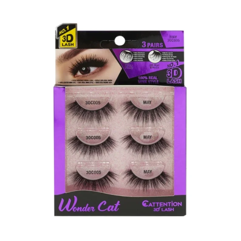 Lace wig in a chocolate - brown color for a rich and warm appearanceEBIN Cattitude 3D Lashes 3 Pairs Wonder Cat #May