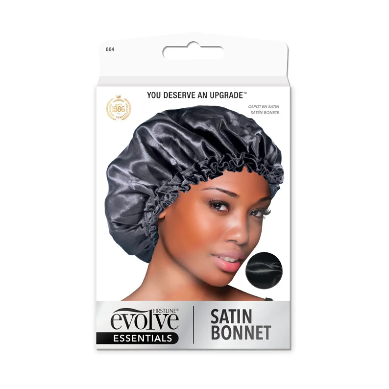 Lace wig with a pre - bleached knot for a natural - looking scalpFIRSTLINE EVOLVE Satin Bonnet [ONYX] #664