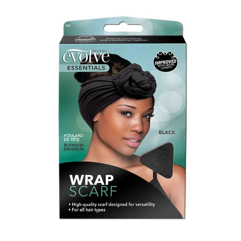 Human - hair lace wig for a luxurious and natural feelFIRSTLINE EVOLVE Wrap Scarf [BLACK] #305