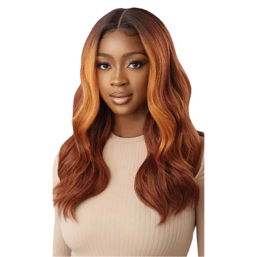 Lace wig with a natural - looking root for a more realistic lookGenevive Sleek Lay Synthetic HD Lace Front Wig by Outre