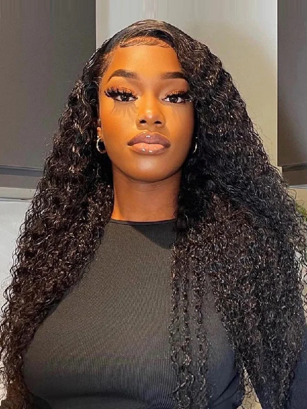 Full - lace wig with a natural - looking hairline for a seamless appearanceCurlyMe Kinky Curly Hair 13x4 Swiss HD Lace/Transparent Lace Front Wigs Pre Plucked