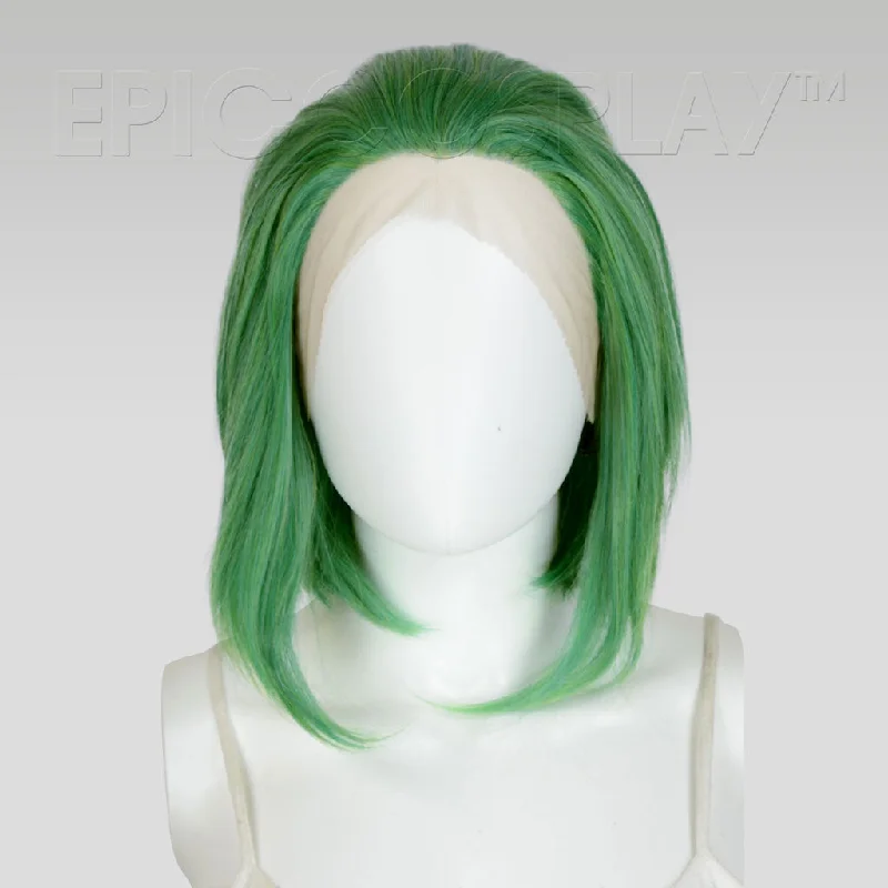 Lace wig with a pre - bleached knot for a natural - looking scalpKeto - Clover Green Wig