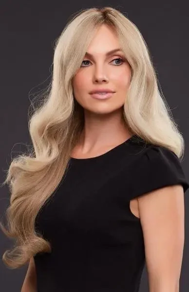 Human - hair wig with a natural - looking root for a more realistic lookKim Jon Renau Human Hair Lace Front Wig