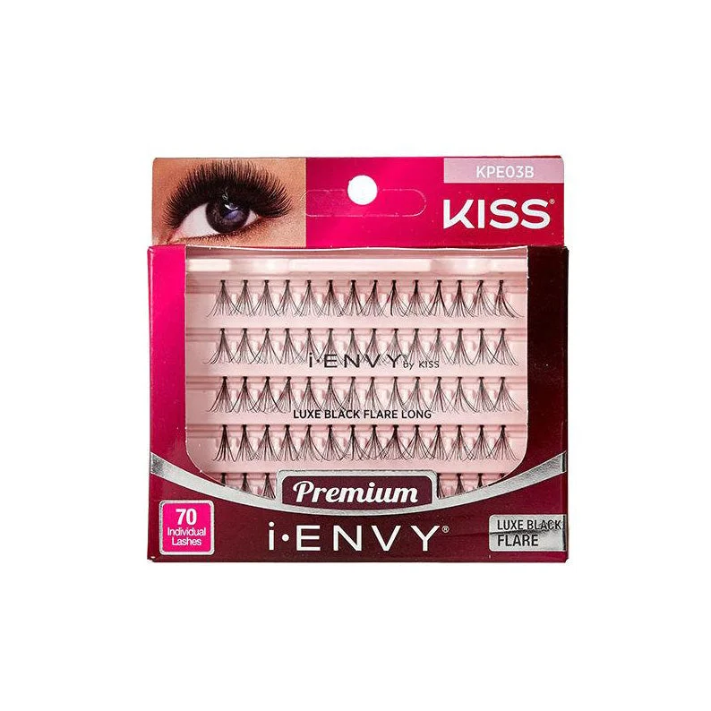 Lace wig with a side - swept bang for a sophisticated lookKISS iENVY PREMIUM LASHES-Luxe Black Flare #KPE03B