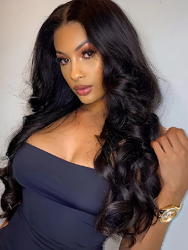 Lace wig with a silk - base cap for a comfortable and smooth feelCurlyMe Loose Wave 4x4 Swiss Lace Closure Human Hair Wigs Pre Plucked For Women