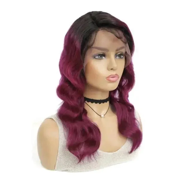 Human - hair wig with a side - swept bang for a sophisticated lookOlivia Wavy Brazilian Human Hair Wig