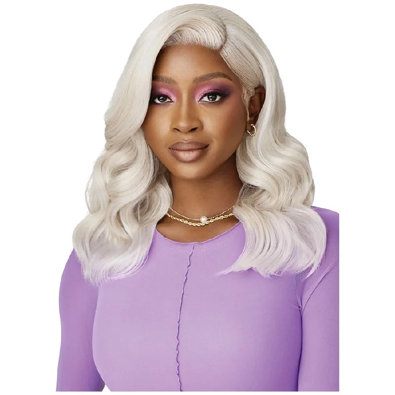 Lace wig in a chocolate - brown color for a rich and warm appearanceOutre Perfect Hairline Swoop Series Glueless Lace Frontal Wig - Swoop 4