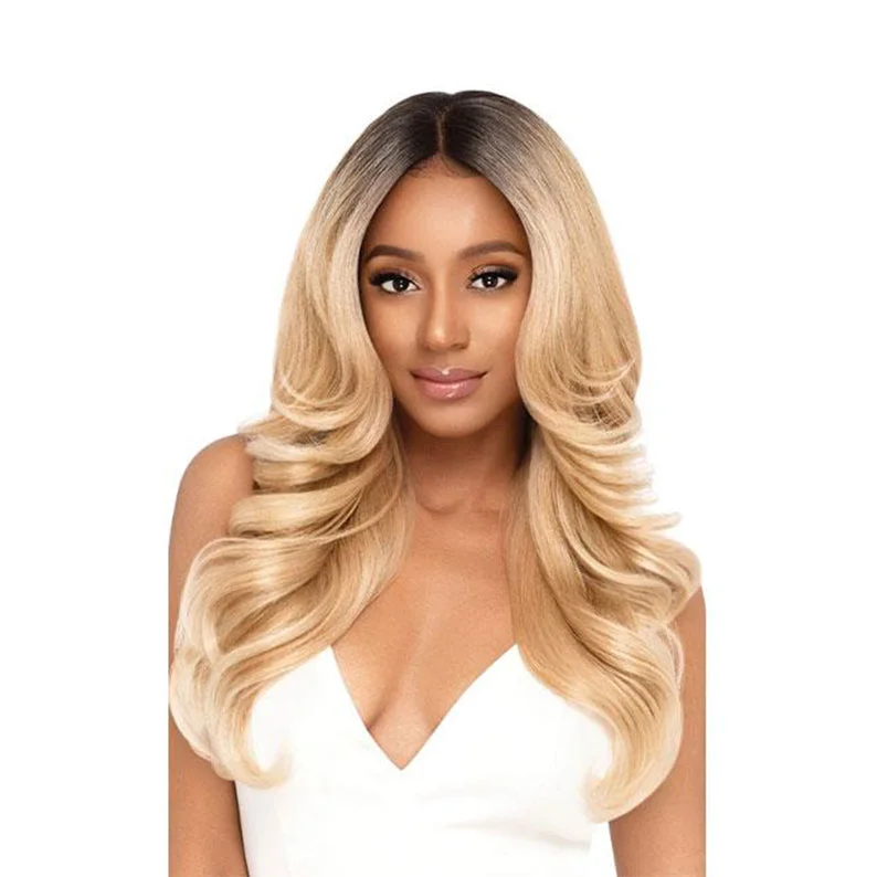 Lace wig with a wispy fringe for a soft and feminine lookOUTRE Perfect Hairline Synthetic 13x6 Lace Front Wig GENEVA