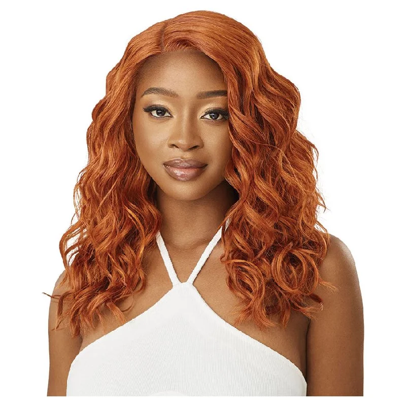 Lace wig with a wavy texture for a beachy lookOutre Synthetic Glueless HD Lace Front Wig - Tavi