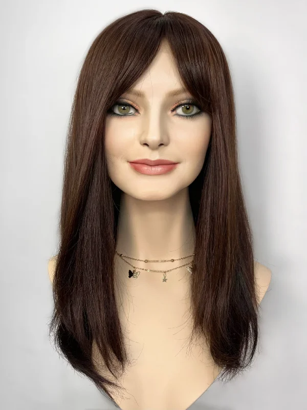 Adjustable - cap bob wig for a comfortable fitMadison Comfort Cap Silk Top Wig, "Chocolate Cherry" (R1717)