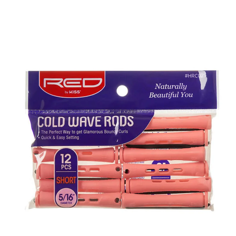 Lace wig with a pre - bleached knot for a natural - looking scalpRED by KISS Cold Wave Rods Short 5/16" 12pcs [PINK] #HRC02S