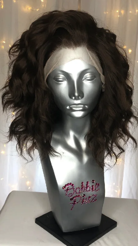 Lace wig with a platinum - blonde color for a bold and trendy look"Sabrina" - 6/8