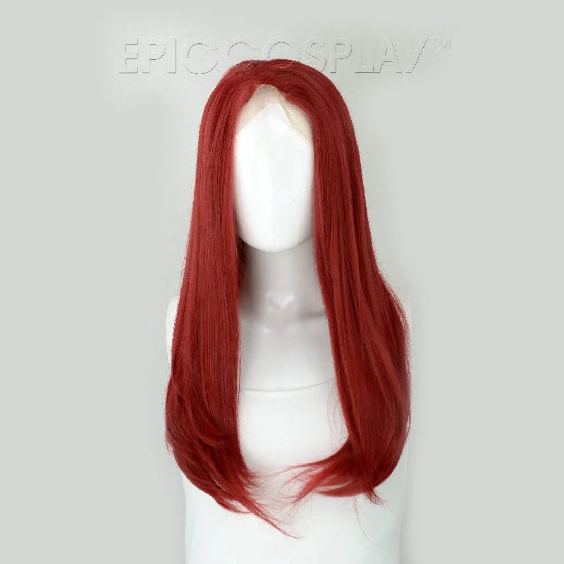 Lace wig with a silk - base cap for a comfortable and smooth feelScylla - Dark Red Wig