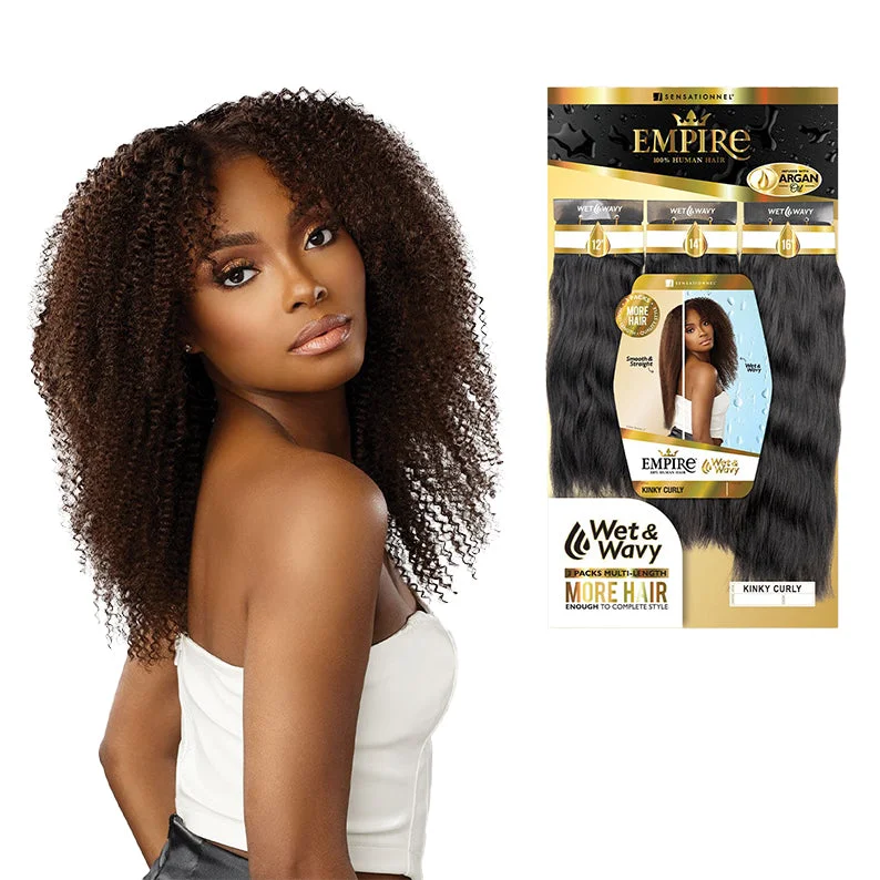 Lace wig with a natural - looking root for a more realistic lookSENSATIONNEL Enpire Wet & Wavy Kinky Curly