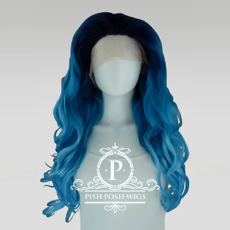 Lace wig with a platinum - blonde color for a bold and trendy lookStefani - Sea Blue Wig