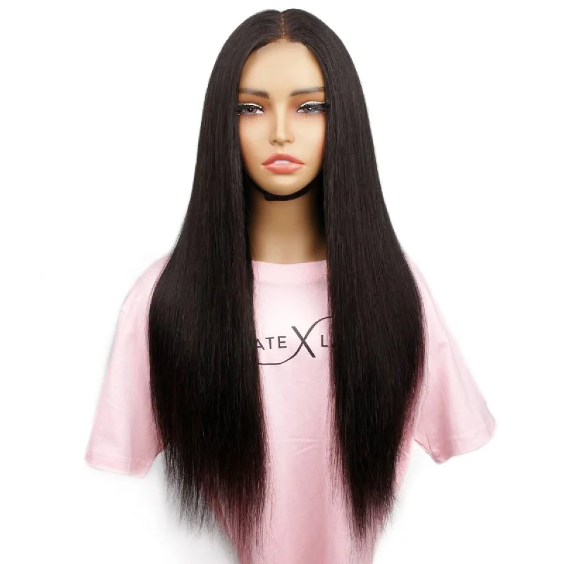 Adjustable - cap lace wig for a comfortable fitStraight HD 2x6 Closure Glueless Wig