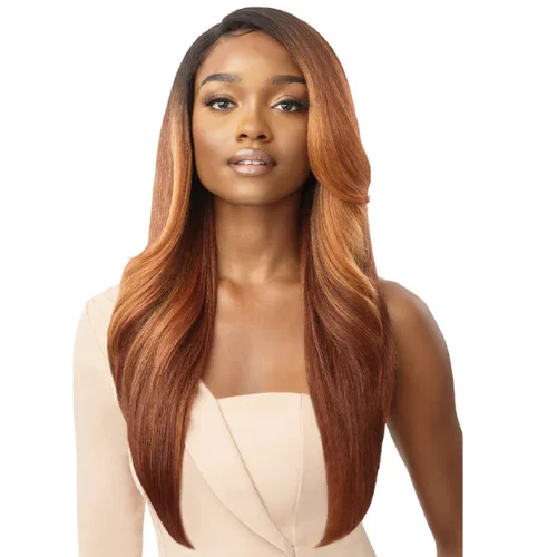 Lace wig with a middle - part for a classic and elegant styleTeyona Synthetic Lace Front Wig by Outre