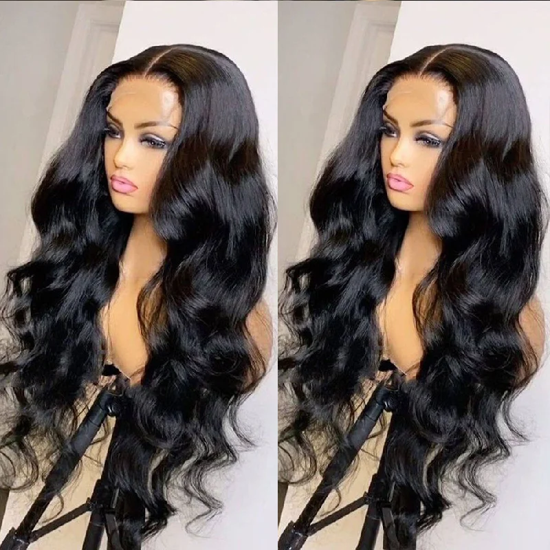 Lace wig with a 13x4 lace frontal for a wide - parting areaPremium Wig - Velvet Pumplin Front Lace Body Wave Hair Wig