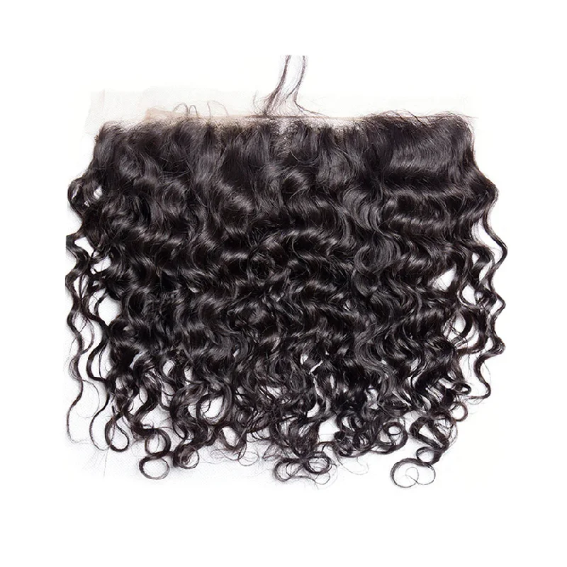 Lace wig with a 200 - density for a full and thick appearanceWater wave lace frontal Raw hair HD / transparent lace frontal natural hair line 13x4/13x6