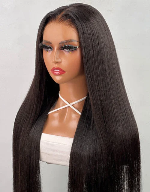 Lace wig with a curly texture for a bold and stylish choice40 Inch Glueless Straight 13x4 Lace Front Human Hair Wig