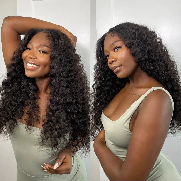 Lace wig with a straight texture for a sleek and minimalist look9x6 HD Lace Water Wave Wear & Go Wig Pre Bleached Tiny Knots Glueless Wig