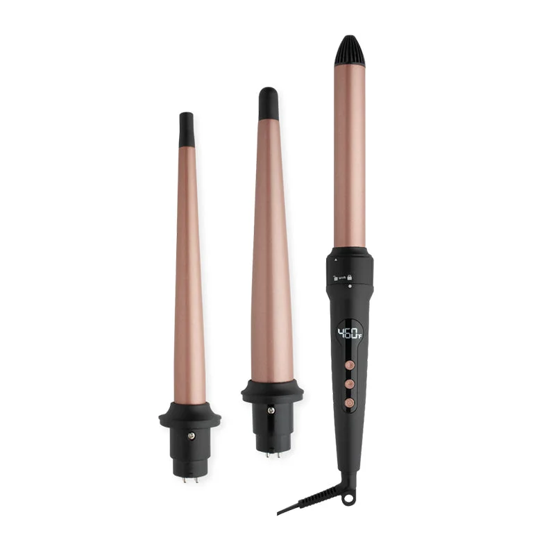 Lace wig in a chocolate - brown color for a rich and warm appearanceANNIE HOT & HOTTER 3in1 Interchangeable Digital Curling Wand Set #05997