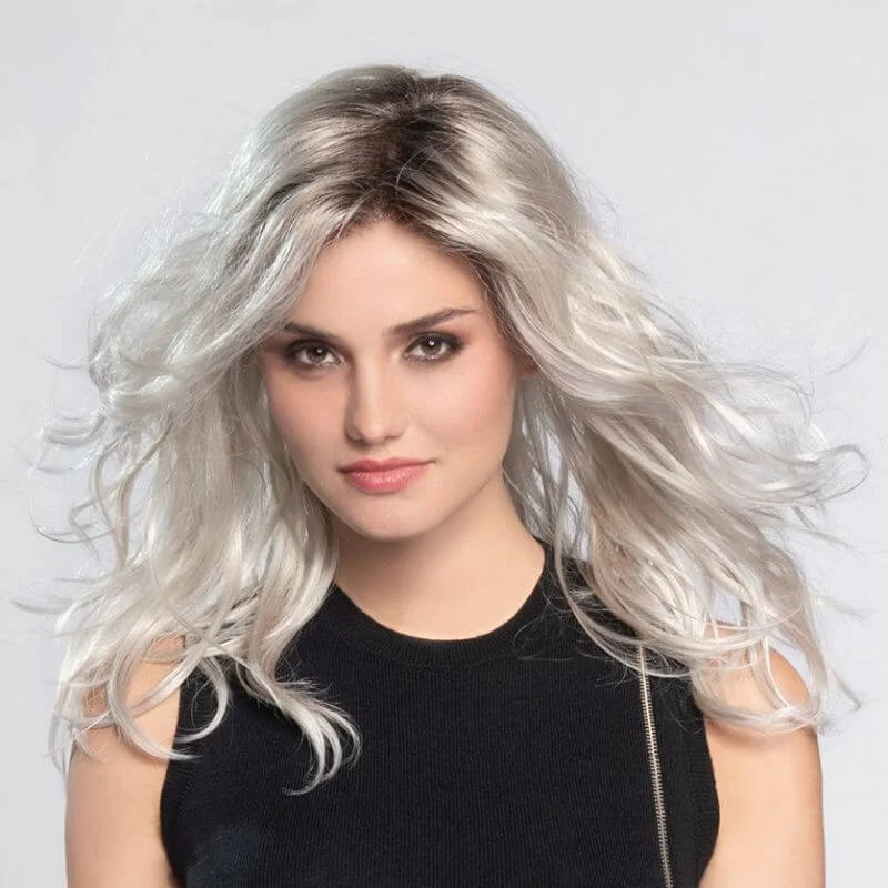 Lace wig with a curly texture for a bold and stylish choiceArrow Part Mono Lace Front Wig Ellen Wille Perucci Collection