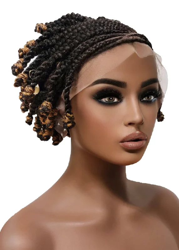 Lace wig with a wispy fringe for a soft and feminine lookAsha African Artisan Braid Wig