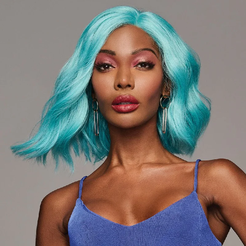 Lace wig with a platinum - blonde color for a bold and trendy lookBLUE BABE