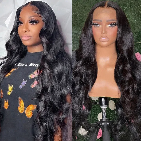 Lace wig with a honey - blonde color for a warm and sunny appearanceHairsmarket Body Wave Lace Front Wig 13x4 Lace Front Wig Body Wave Human Hair 30 Inch Long HD Lace Wigs