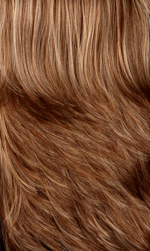 8/27/33H | Medium brown with gold blonde strawberry & auburn highlights