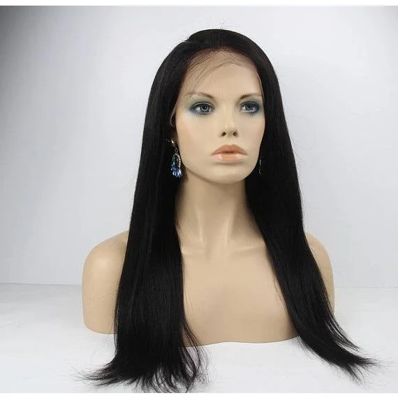 Human - hair wig with a side - part for a more flattering appearance8A Grade - Full Lace Wig 100%  Virgin Hair - Straight