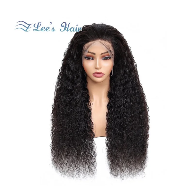 Human - hair wig with a curly texture for a bold and stylish choiceLee's Hair 13x4 Frontal Wig