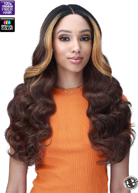 Lace wig with a 200 - density for a full and thick appearanceFatima MLF654